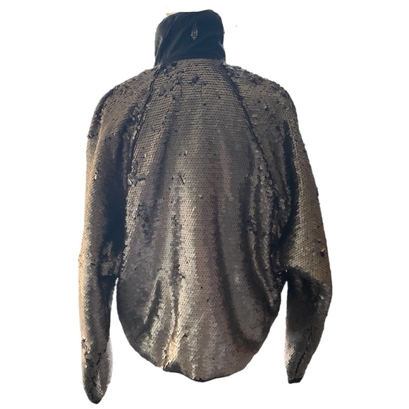 Free People Hit The Slopes Sequin Jacket Silver NWOT - Picture 9 of 12